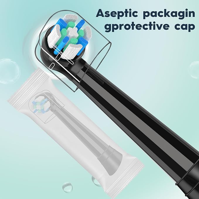 10PACK Replacement Toothbrush Heads Compatible with Oral B iO Series 2/3/4/5/6/7/8/9/10 Electric Toothbrush,Round Brush Heads for Gentle Gum Care & Deep Cleaning,Black