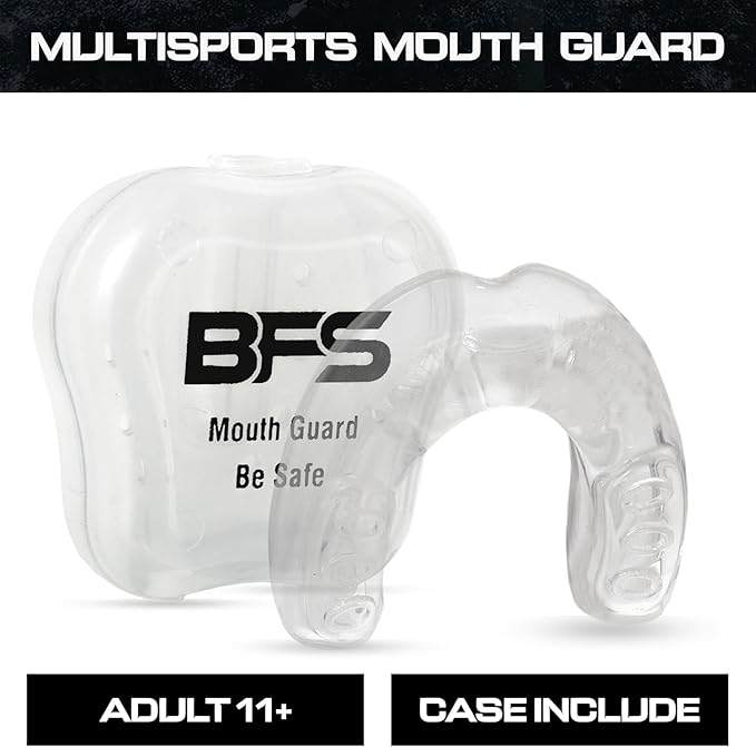 Sports Mouth Guard for Kids,Youth,Boys,Girls,Child Teen Mouthguard with Case (BPA Free) for Boxing, Martial Arts,MMA Karate,Lacrosse,Football,Soccer and All Contact Sports (Crystal)