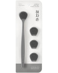 DEARCUS Korean Tongue Scraper with 3 Replaceable Heads - 100% BPA Free TPE Tongue Cleaner - Reduce Bad Breath & Without Hurt - Hygienic Scraper - Modern & Simple Design (Gray)