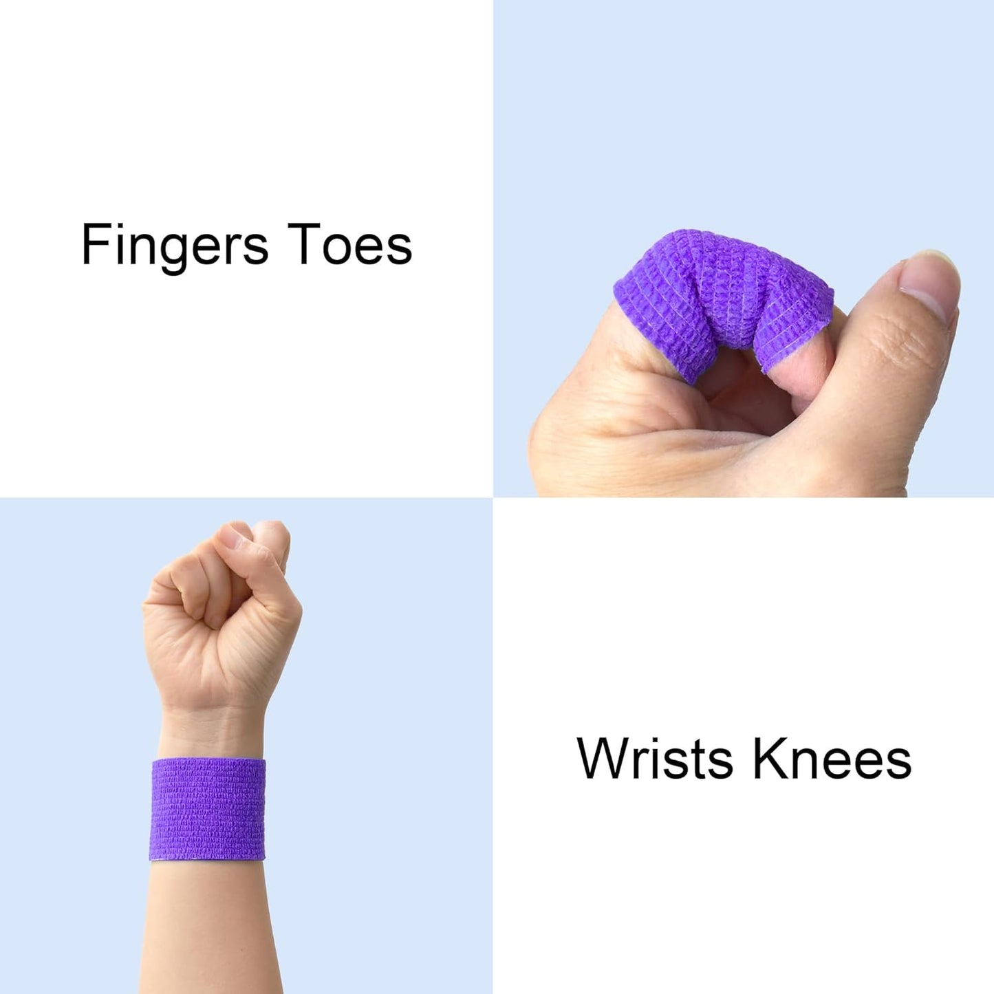 15 Pack Cohesive Wrap 2 Inch x 5 Yards Self Adherent Vet Tape for Pets, Elastic Self Adhesive Bandage Wrap for Sports, Finger, Wrist, Ankle (Purple)