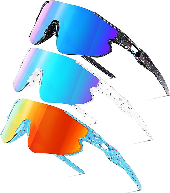 Kids Baseball Sunglasses for Boys Girls Youth Softball Cycling Sports Sunglasses UV400 Protection Age 5-12