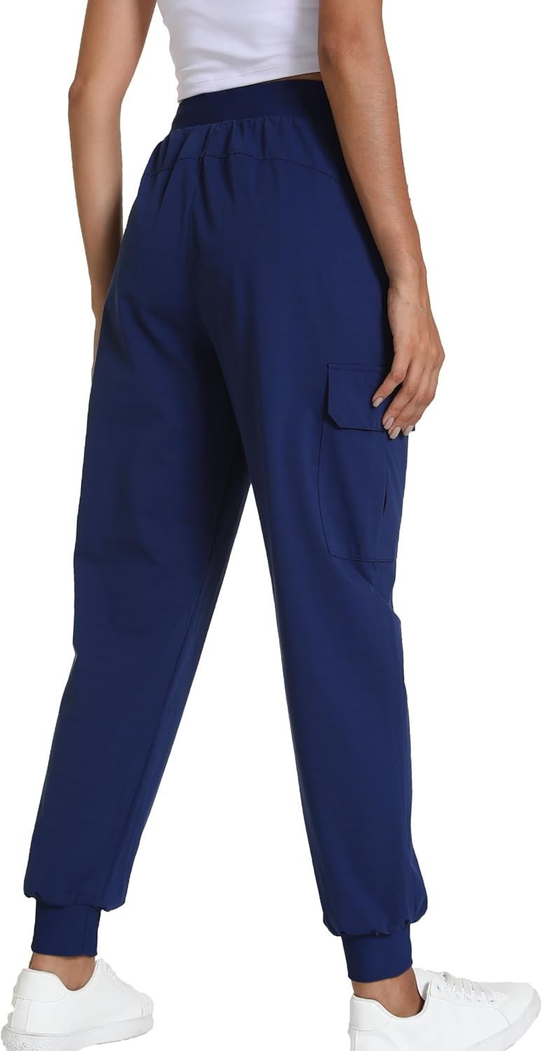 Kcutteyg Womens Water Resistant Hiking Pants with Pockets Quick Dry Soft Athletic Workout Joggers Pants for Camping Travel