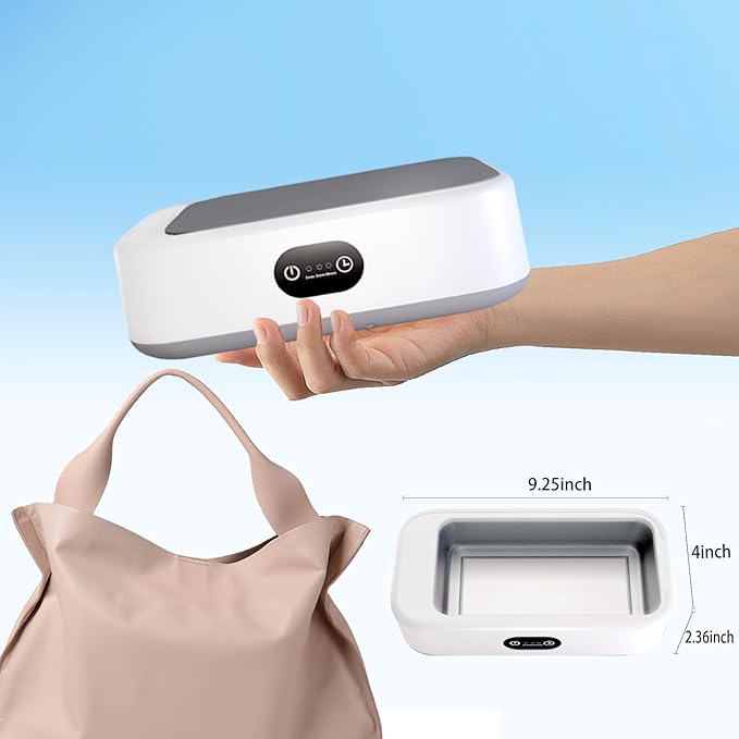 Jewelry Cleaning Ultrasonic Machine with 3 Modes Timer, 40W 22oz (640ml) 49KHz Portable Professional Jewelry Cleaning Ultrasonic Eyeglass Cleaner for Watches, Dentures, Ring, Razor,Makeup Brush