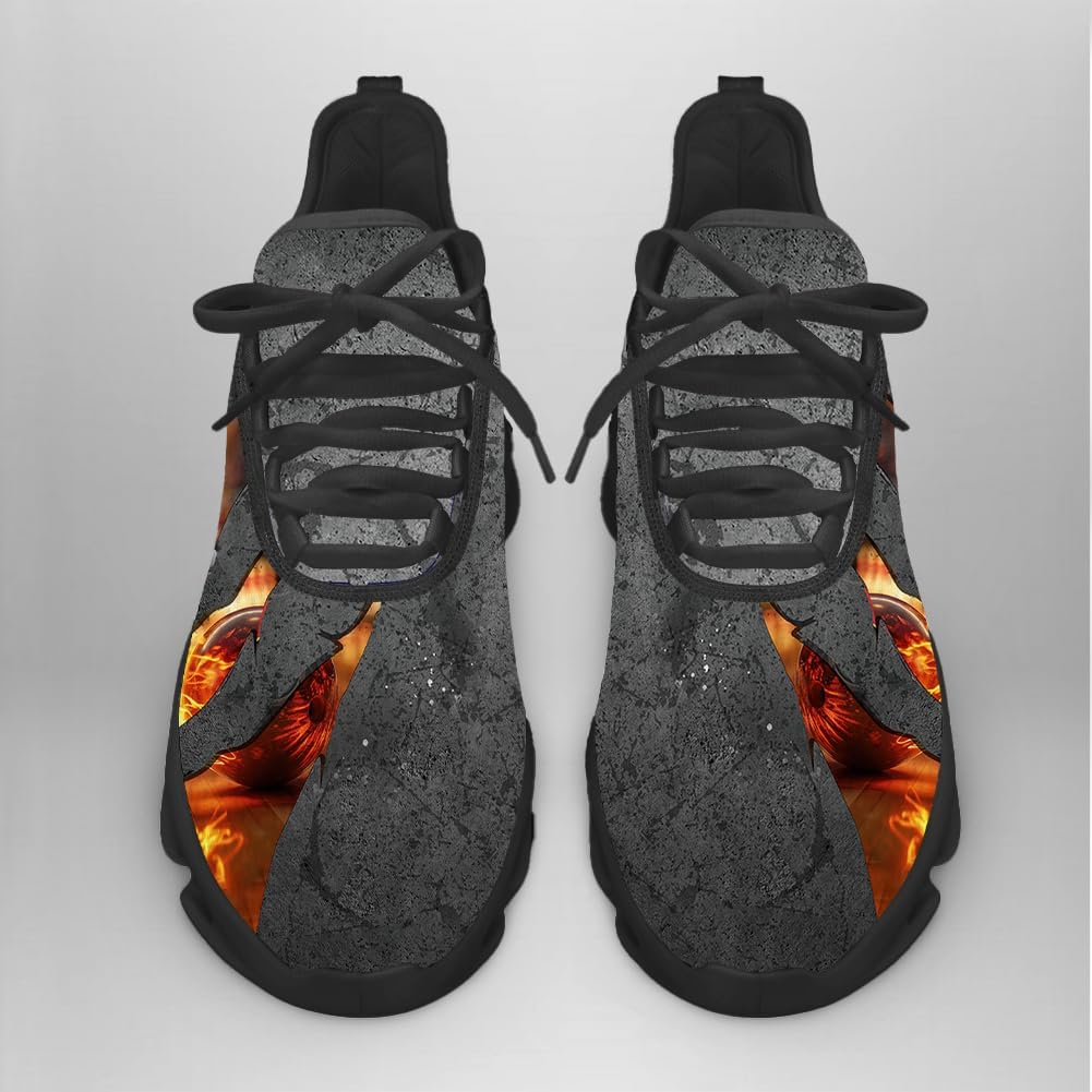 3D Printed Sports Shoes with Bowling-Themed Pattern, Eagle Flag Custom Shoes for Bowler and Bowling Team