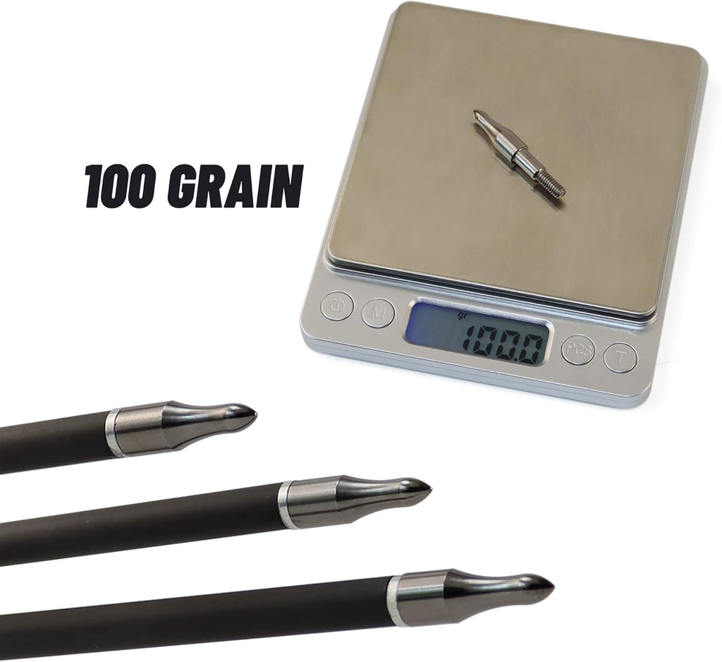 600 Spine Pure Carbon Arrows with Real Turkey Feathers Removable 100 Grain Tips Plastic Nocks for Archery Target Hunting