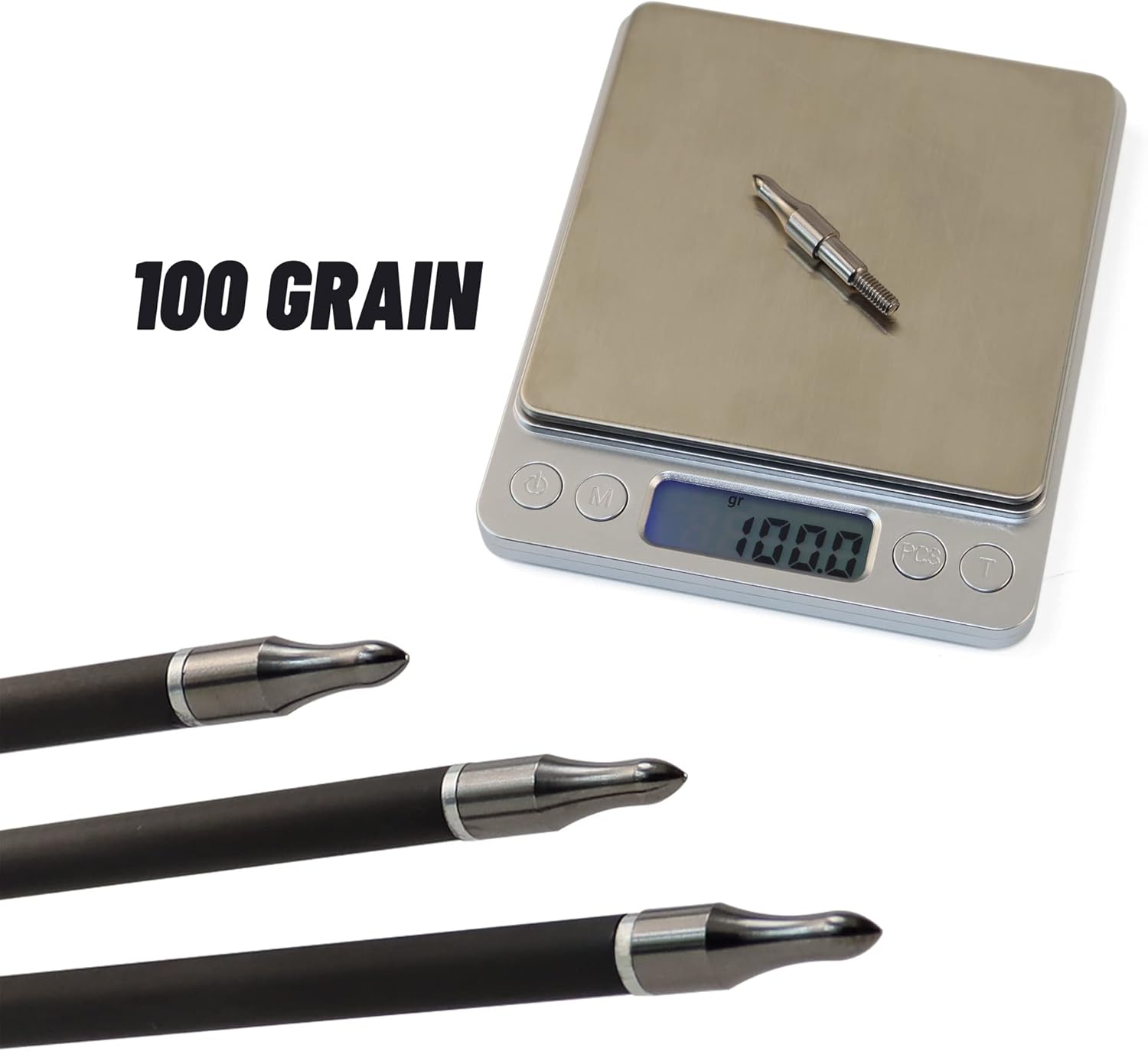 600 Spine Pure Carbon Arrows with Real Turkey Feathers Removable 100 Grain Tips Plastic Nocks for Archery Target Hunting