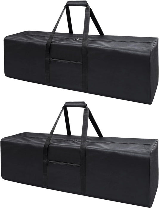46 Inch Travel Duffle Bag Extra Large Sport Equipment Duffel Bags with 2-way Lockable Zippers(Black 46inch 2Pack)