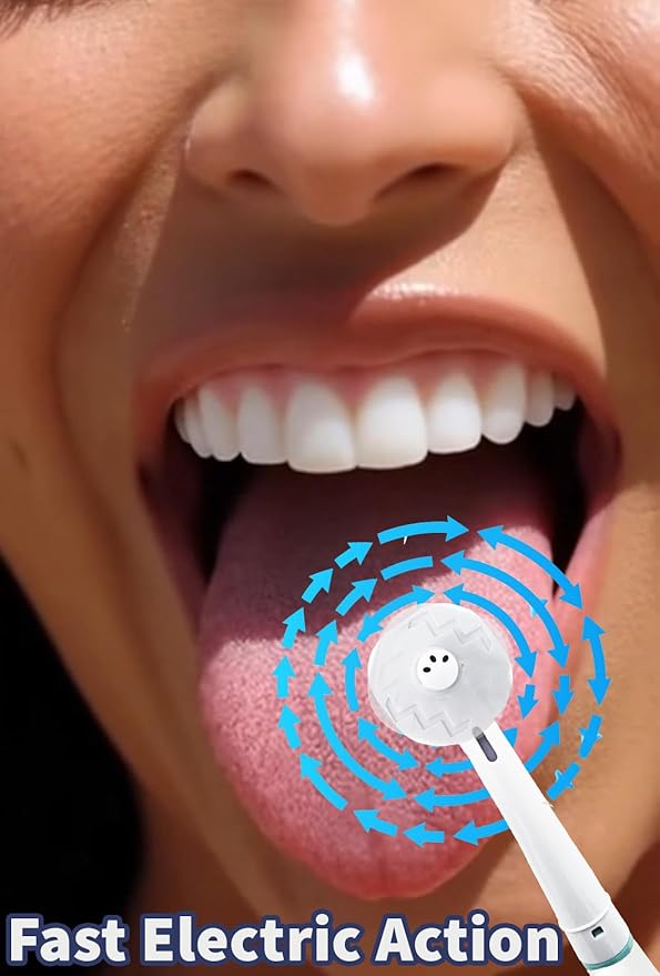 Tongue Brush Heads for Oral B Braun, 7000/Pro 1000/9600/500/3000/8000 and Smart Electric Toothbrush Brush Head Cleaner Scraper Replacement, 8-Pack