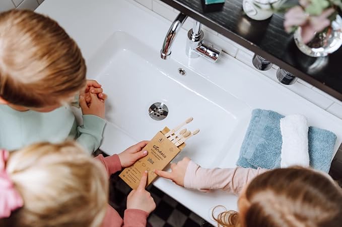 Gondola Bamboo Toothbrush (Kids - 4 Count (Pack of 1))