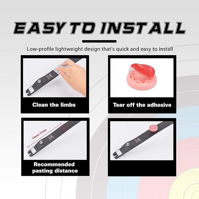 Archery Bow Stabilizer Solid Rubbe Limbs Vibration Damper for Youth Compound Bows, 2-Pack