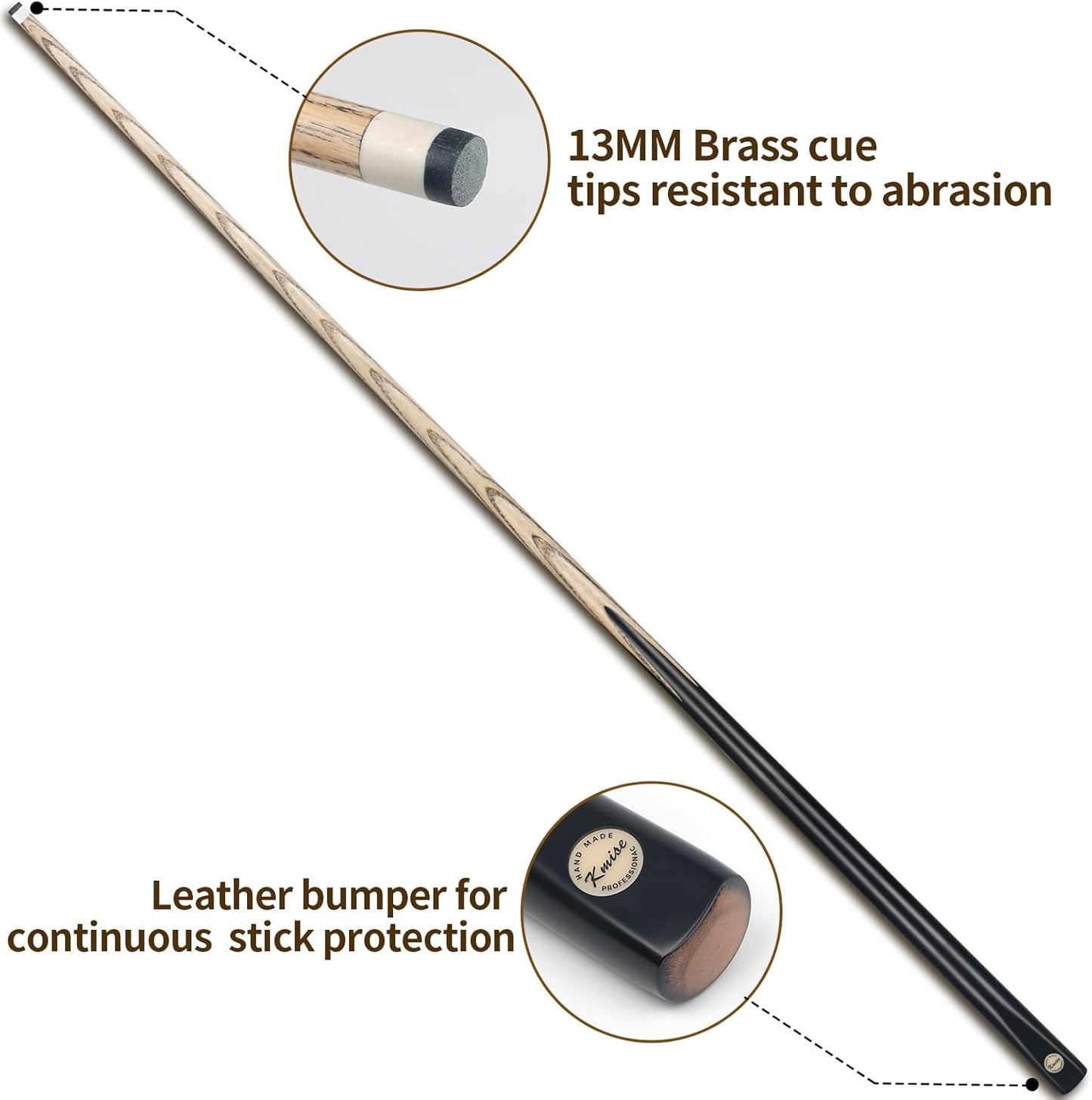 Kmise Pool Cue Sticks, 41"/57“/58" Hardwood Pool Cue Set of 4/6/8, 13OZ/20OZ with 13/10 MM Brass Tips, Table Billiard Cue Stick for Bar, Home, Billiard Room