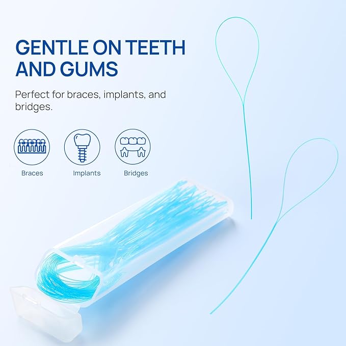 JMU 500 Count Floss Threaders for Braces, Bridges, Implants, 50 Count, Pack of 10