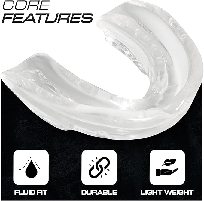 Sports Mouth Guard for Kids,Youth,Boys,Girls,Child Teen Mouthguard with Case (BPA Free) for Boxing, Martial Arts,MMA Karate,Lacrosse,Football,Soccer and All Contact Sports (Crystal)