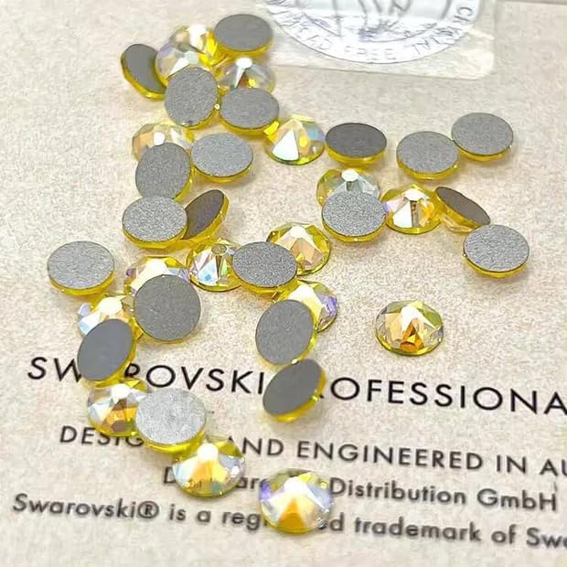 LaserGlow Premium Tooth Gems – 20 Count 1.8mm Yellow Crystal Dental Jewelry – Shiny Tooth Crystals with Brilliant Reflection, Easy Application & Long-Lasting Hold