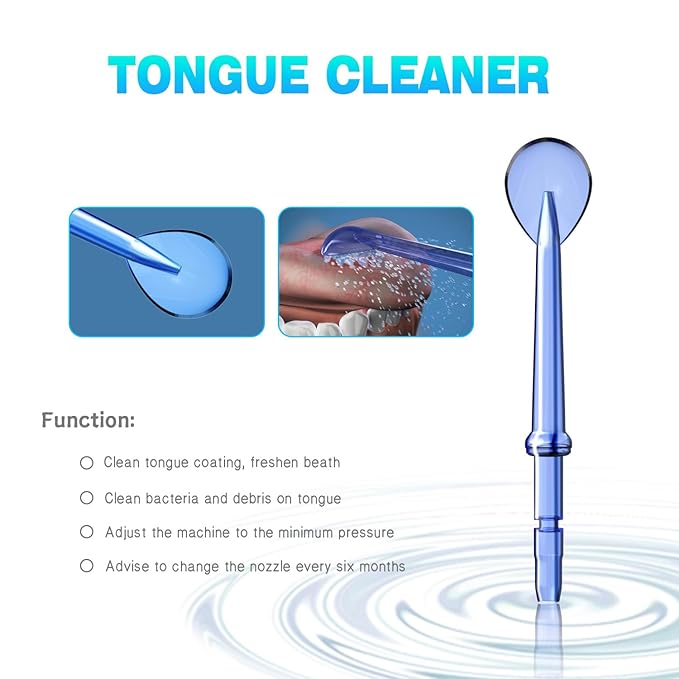 Tongue Cleaner Tip for Waterpik Water Flosser, Tongue Scraper Attachment Replacement for Waterpik Water Flosser, 3PCS
