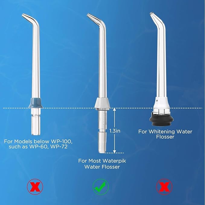 Replacement Tips for Waterpik, Water Flosser Replacement Heads Parts for Waterpik Oral Irrigator (Aquaflosser 6 Tips A)