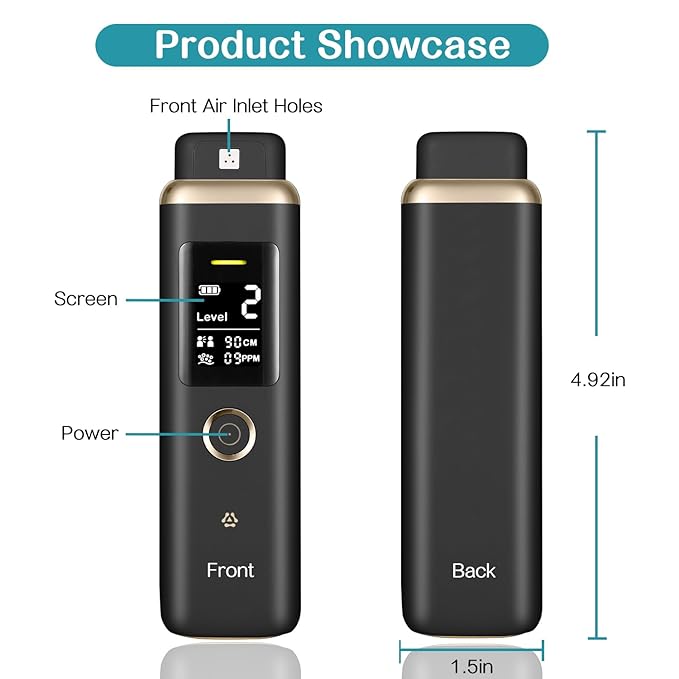 Smart Oral Odor Freshening Detector, Portable Bad Oral Odor Breath Freshening Monitor with 32-bit CPU for Halitosis Detection - Instant VSCs Analyzer, Handheld Bad Breath Checker for Oral Hygiene Care