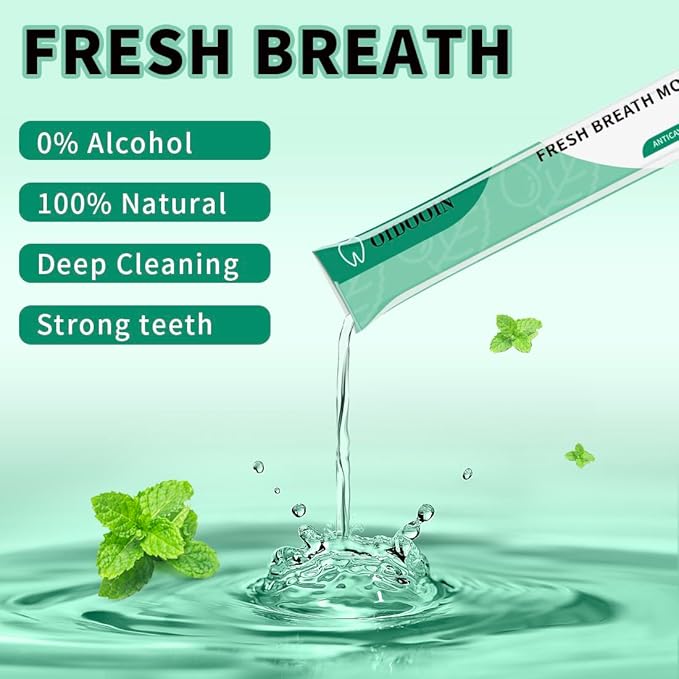 Travel Size Mouthwash Individual Mini Mouthwash for Fresh Breath,for After Meals, Hotels Portable Travel Mouth wash, Bulk Packets 0.4 Fl Oz(Pack of 40)