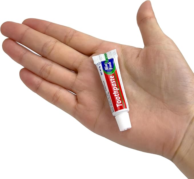 30 pcs Travel Size Toothpaste, 0.176 oz Extra Small Toothpaste Bulk for Hotel, Guests, Homeless, Charity, Mint (Mini Size, Only for Single Use)
