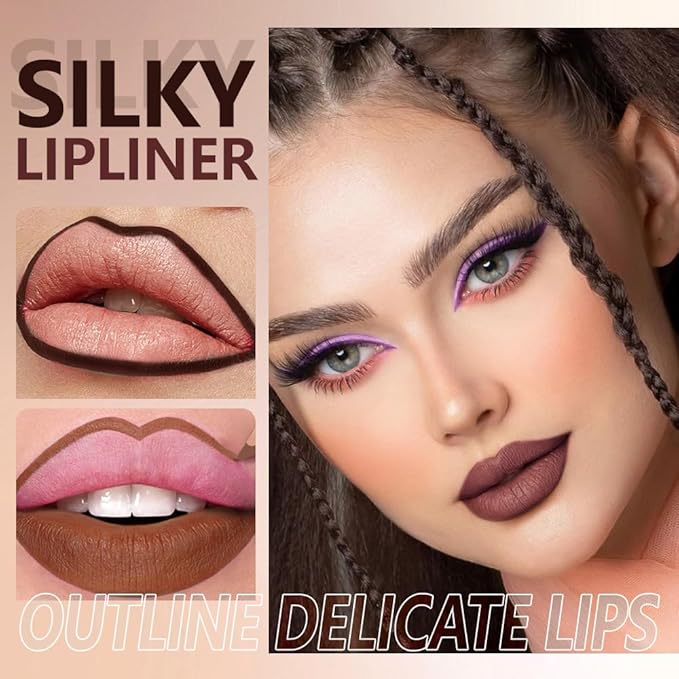 12Pcs Lip Liner Pencil Set - Matte Lip Combo for Women, Waterproof & Smudgeproof, Precise Lip Shaping & Sculpting, Includes Sharpener, Assorted Colors Set B