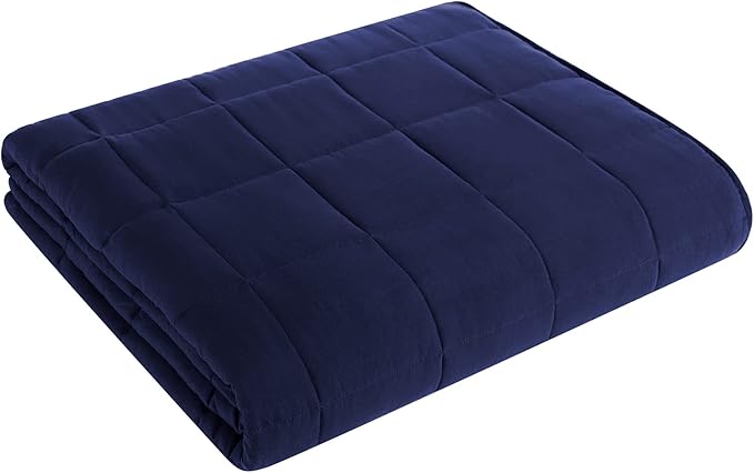 L'AGRATY Weighted Blanket - 80"x87" 25lbs Cooling Breathable Heavy Blanket Microfiber Material with Glass Beads Big Blanket for Adult All-Season Summer Fall Winter Soft Thick Comfort Blanket