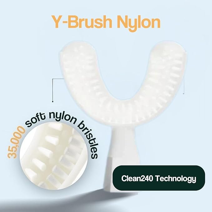 Y-Brush New Clean240 Brush Head (Replacement) - Adult 12+ (Brush Head for Ultra, Essential, DuoBrush - White) Y-Shaped Brush - Flexible - to Be Replaced Every 4 Months