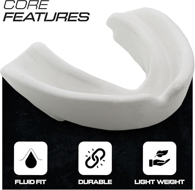 Sports Mouth Guard for Kids,Youth,Boys,Girls,Child Teen Mouthguard with Case (BPA Free) for Boxing, Martial Arts,MMA Karate,Lacrosse,Football,Soccer and All Contact Sports (White)