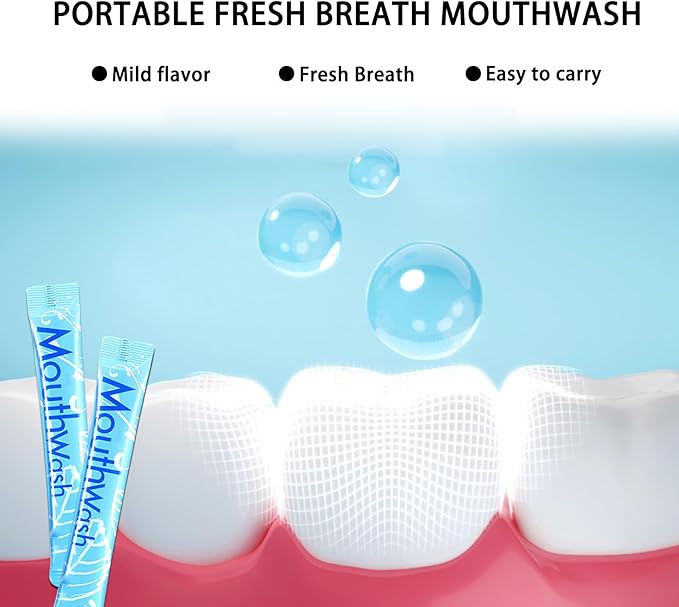 60PCS Travel Size Mouthwash,Portable Mini Mouthwash,Long-Lasting Freshness Travel Mouth Wash for Oral Care A14