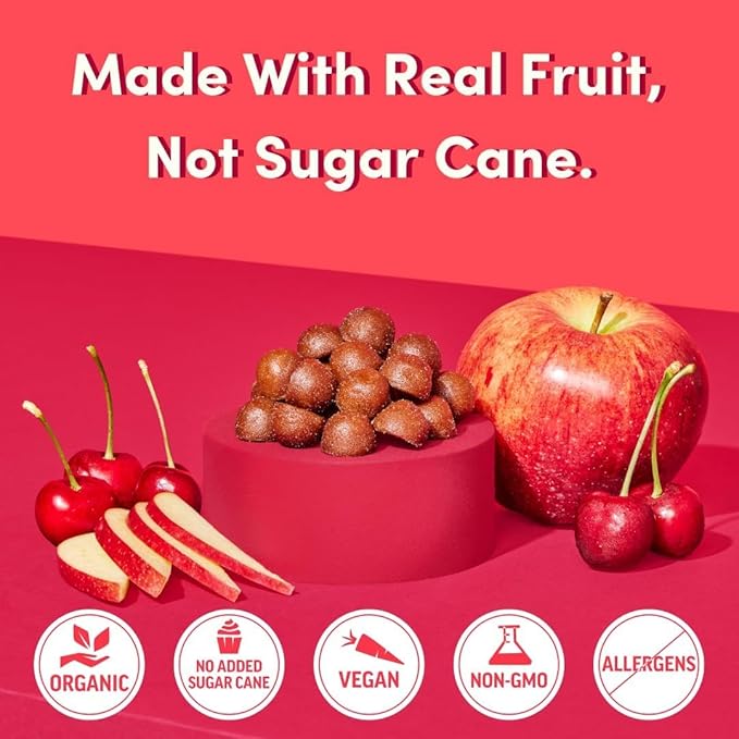 Llama Naturals Multivitamin for Women, Vegan, Organic Gummies with Vitamin D, C and K, Women's Real Fruit Gummy Vitamins, Chewable Multivitamin Supplement, No Added Sugar Cane, Cherry, 120 Ct