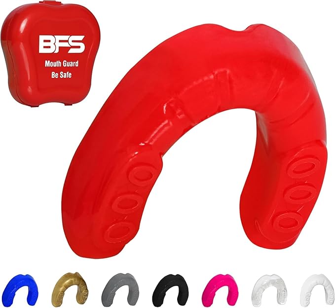 Sports Mouth Guard for Kids,Youth,Boys,Girls,Child Teen Mouthguard with Case (BPA Free) for Boxing, Martial Arts,MMA Karate,Lacrosse,Football,Soccer and All Contact Sports (RED)