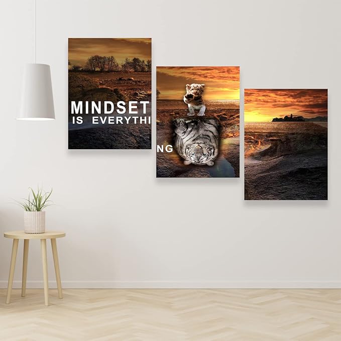 Inspirational Entrepreneur Quotes Office Wall Decor - 3 Pieces Wall Art for Living Room & Bedroom (36" W x 16''H)