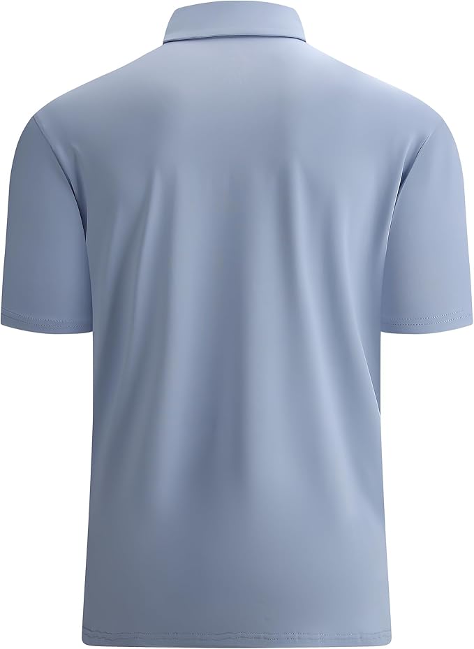 Alex Vando Mens Golf Shirt Moisture Wicking Quick-Dry Solid Short Sleeve Polo Shirts for Men