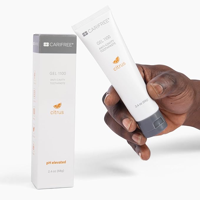 CariFree Gel 1100, Citrus Flavored, Anti-Cavity Fluoride Toothpaste with Nano Hydroxyapatite for pH Neutralization, Cavity Prevention & Enamel Protection, Dentist Recommended, Dentist Developed