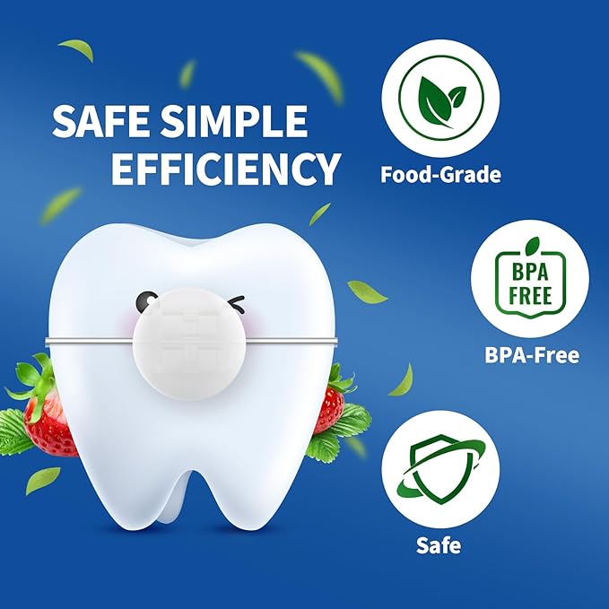 Orthodontic Wax for Braces - 180 Dental Wax Dots | Strawberry Flavor, Hygienic Individual Wraps, Brace Wax for Brackets