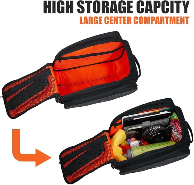 Ibera Bike Bag MIK Expandable Commuter 15-25L - Clip-On bike Bags For Bicycles with Expandable Pannier, Laptop Sleeve & Strap - Reflective Trim & Taillight Ready - Bike Rack Bag ONLY FOR MIK RACKS