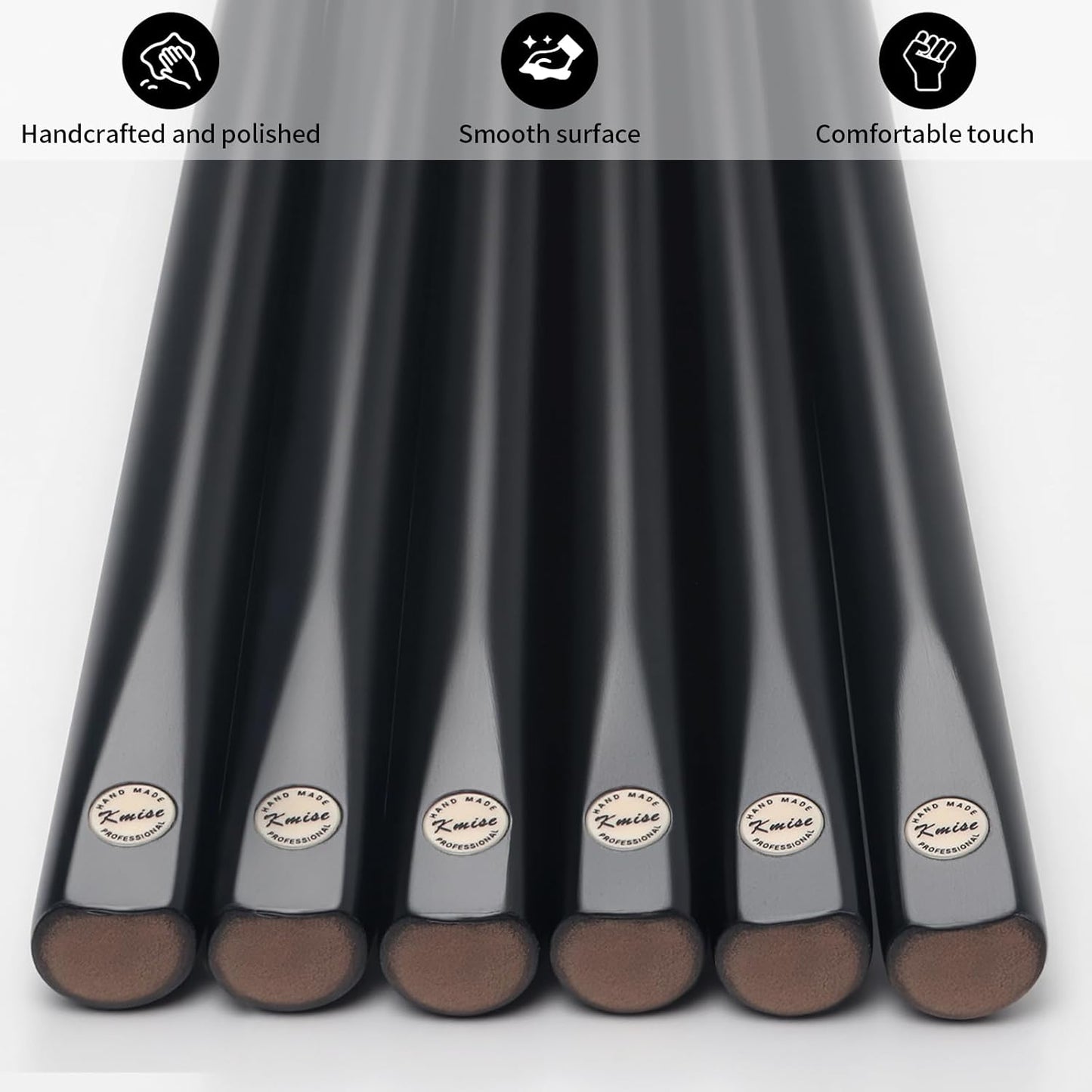 Kmise Pool Cue Sticks, 41"/57“/58" Hardwood Pool Cue Set of 4/6/8, 13OZ/20OZ with 13/10 MM Brass Tips, Table Billiard Cue Stick for Bar, Home, Billiard Room