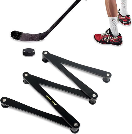 Lightweight Hockey Stick Handling Training Equipment for Enhanced Handling, for Puck Control - Solid, Portable, Durable and Multi-Angle Adjustable, Black