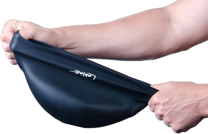 3D Swim Caps - Ear Protection Swimming Cap for Women & Men - Silicone, Waterproof - Fits Long & Short Hair - Adult & Youth