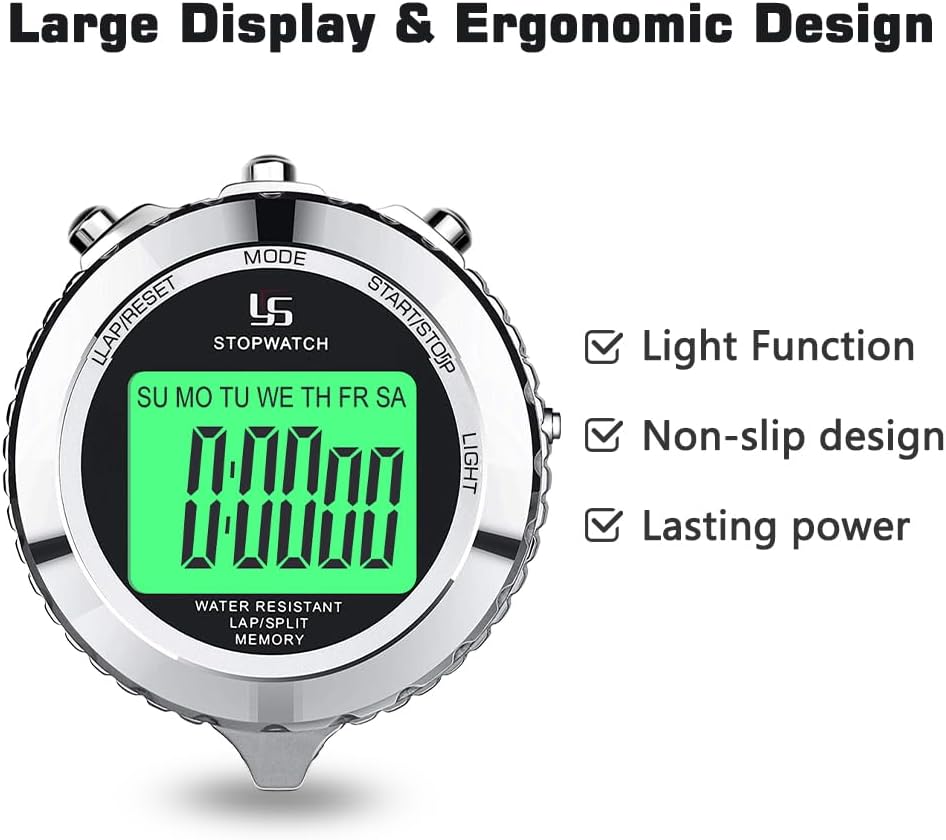LAOPAO Melt Stopwatch, Clock Daily Rainproof Digital Timer for Sports Match,Competition,Coach,Referee,Training,Timing
