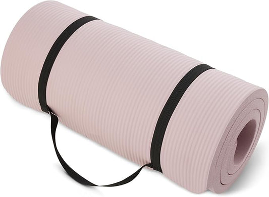 Amazon Basics 1 Inch Extra Thick Workout Exercise Yoga Mat with Carrying Strap