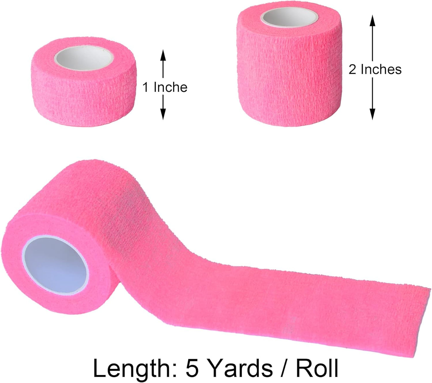 10 Pack Self Adherent Bandage Wrap Elastic Cohesive Bandage Self Adhesive Tape Vet Wrap Tape 2 Size (8Pack 2'' and 2Pack 1''), Muliti Colors