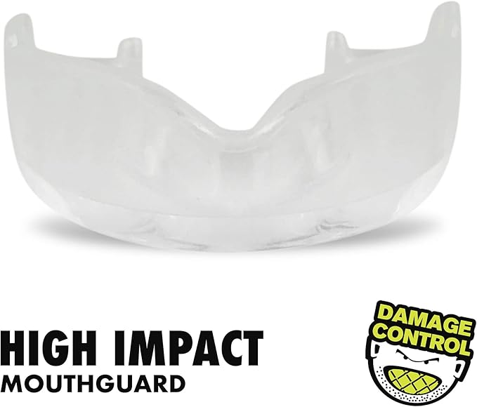 DAMAGE CONTROL High-Impact Mouth Guard – Sports Mouthguard for Boxing, Football, Hockey, Lacrosse & Basketball, Protects Teeth & Jaw, Protective Mouthpiece for Adults & Youth (Adult, Clear 2.0)