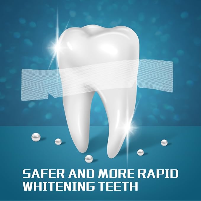 Teeth Whitening Strip 22 Treatments - Whitening Strips for Sensitive People, Fast Remove Smoking, Coffee, Wine Stains, Teeth Brightening Kit Pack of 44 Non-Slip Strips