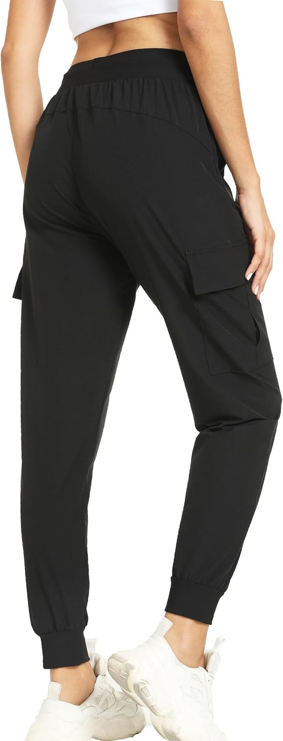 Kcutteyg Womens Water Resistant Hiking Pants with Pockets Quick Dry Soft Athletic Workout Joggers Pants for Camping Travel