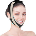 Chin Strap for Sleeping,Anti Snoring Chin Strap for CPAP Users,V-Line Lifting Mask,Adjustable and Breathable Chin Strap-Keep Mouth Closed for Effectively Reduce Snoring (Black-White)