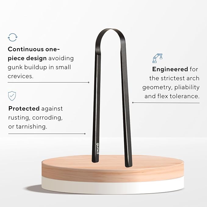 Tongue Scraper, Tongue Cleaner for Adults and Kids, Fights Bad Breath, Metal Tongue Scraper, Great for Oral Care, Oral Hygiene, Ayurveda Tongue Scraper, Hygiene Luxury Black Tongue Scraper. (2 Pack)