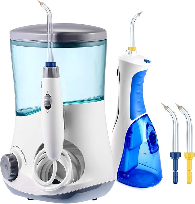 Yaomiao 4 Pcs Replacement Heads Tips Compatible with Waterpik Water Flossers and Other Brand Oral Irrigators 2 Colors Periodontal Tips for Dental Water Flossers