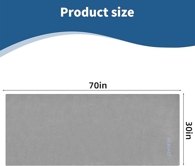 Infrared Sauna Blanket Towel Inserted 30" x 70" Reusable Machine Washable Insert Towel Easy Detoxification Simplifies Clean-Up Super Absorbent Perfect Companion for Infrared Sauna Blanket (Gray)