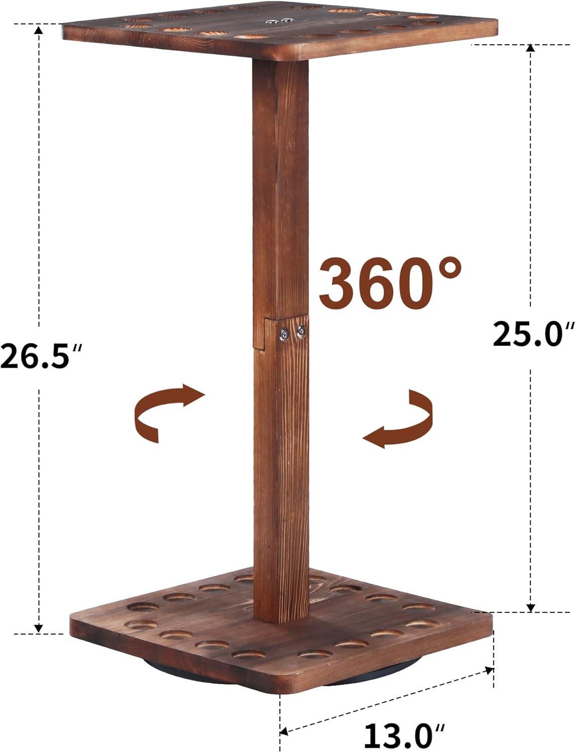 360 Degree Rotating Pool Stick Holder, Pool Cue Holders for Billiard Room, Floor Stand Billiard Cue Rack up to 16 Sticks, Natural Wood Pool Cue Equipment Storage Organizer, Billiard Gifts for Men