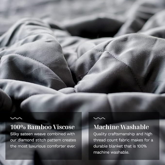 LUXOME Lightweight Blanket | 100% Rayon (Viscose) from Bamboo Fabric & Fill | King/Cal King - 98"x92" | Thermal-Regulating | Charcoal